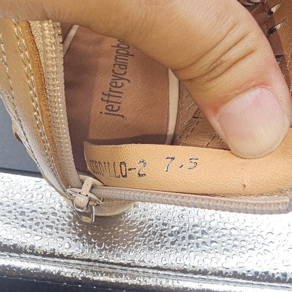 Jeffrey Campbell Cordillo Tan Cutout Lace-Up Heels - Picture 9 of 9